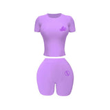 Short Sleeve Ribbed Lounge Set