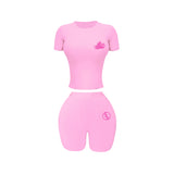 Short Sleeve Ribbed Lounge Set