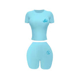 Short Sleeve Ribbed Lounge Set