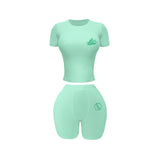 Short Sleeve Ribbed Lounge Set