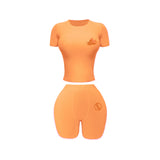 Short Sleeve Ribbed Lounge Set